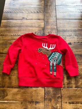 jumping beans Red Moose Sweater Appliqué Sweatshirt